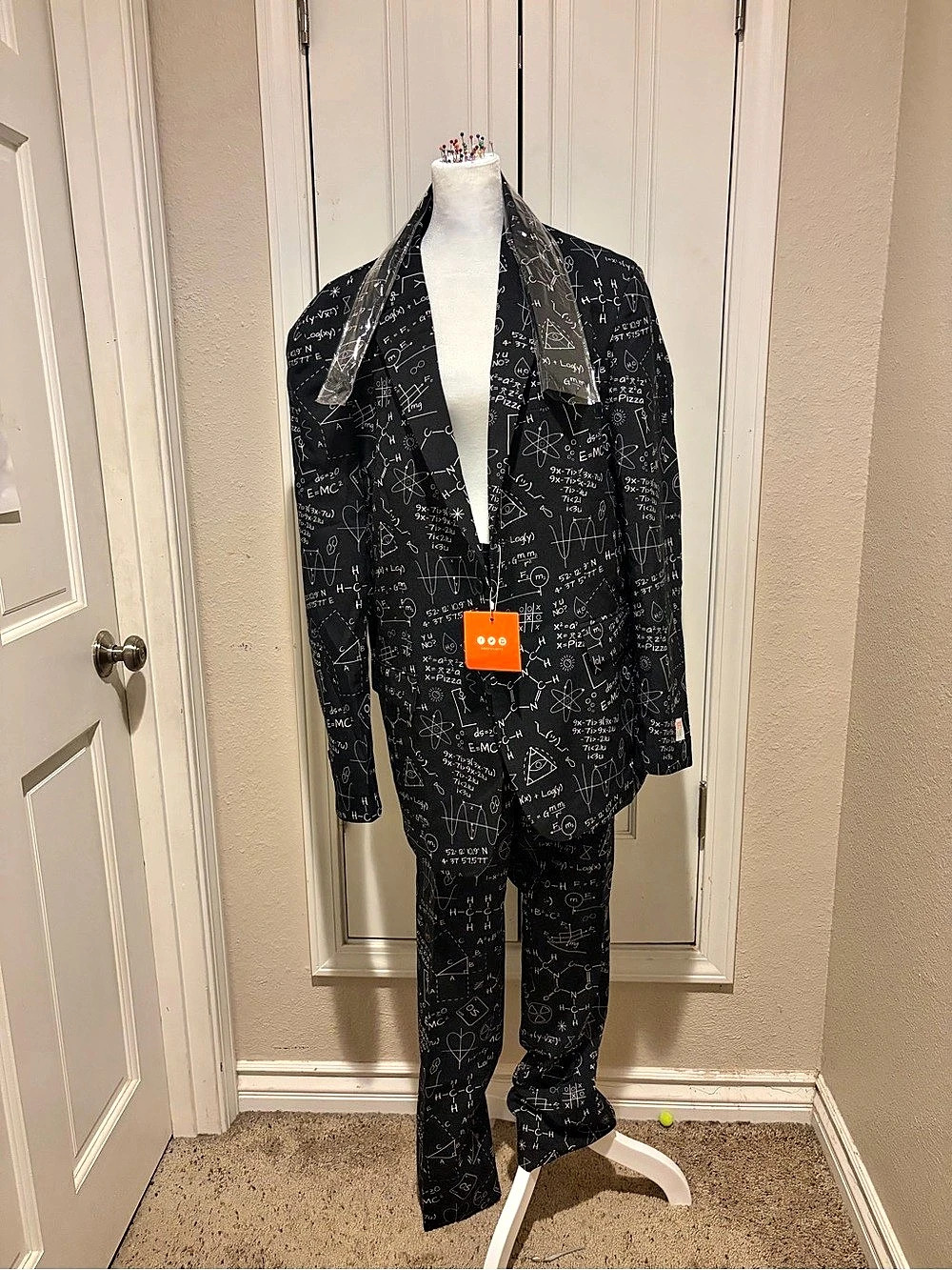 OPPOSUITS EU543BK-44/US44 Men's Black & White Geometric Suit XL NWT